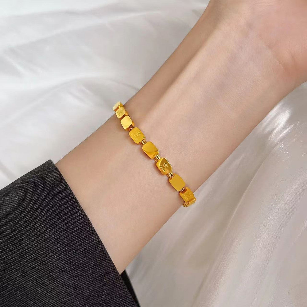 Square snake bone bracelet