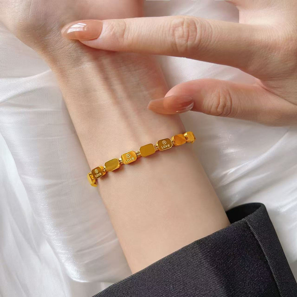 Square snake bone bracelet