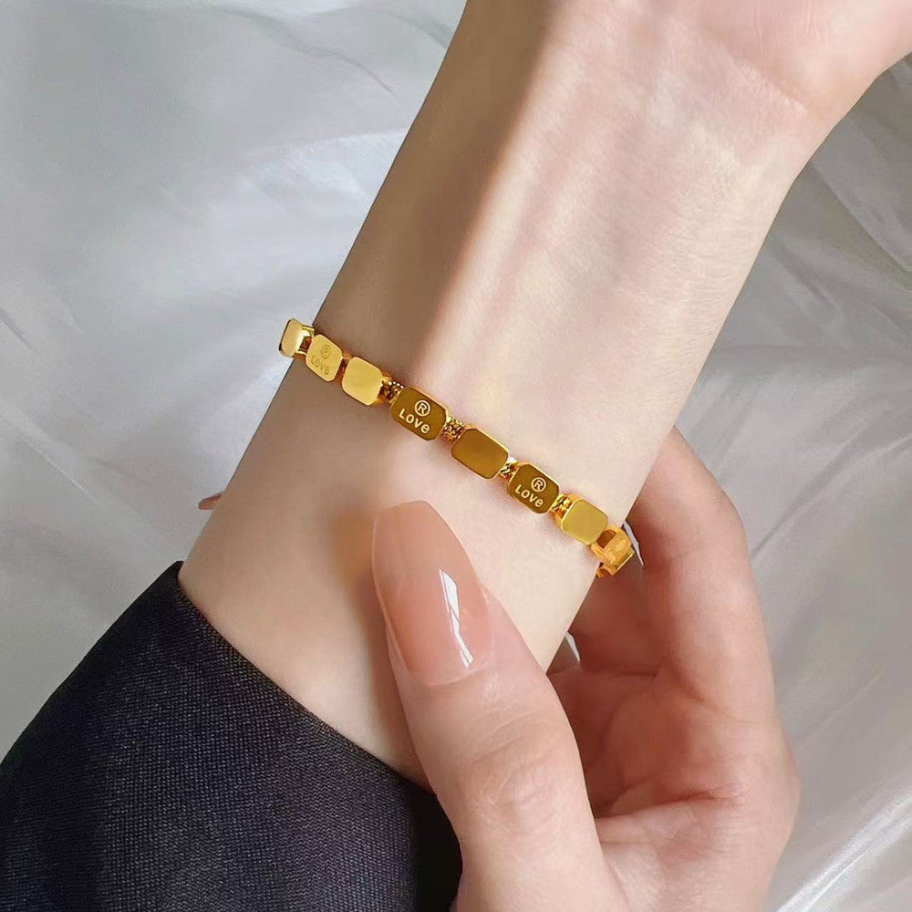 Square snake bone bracelet