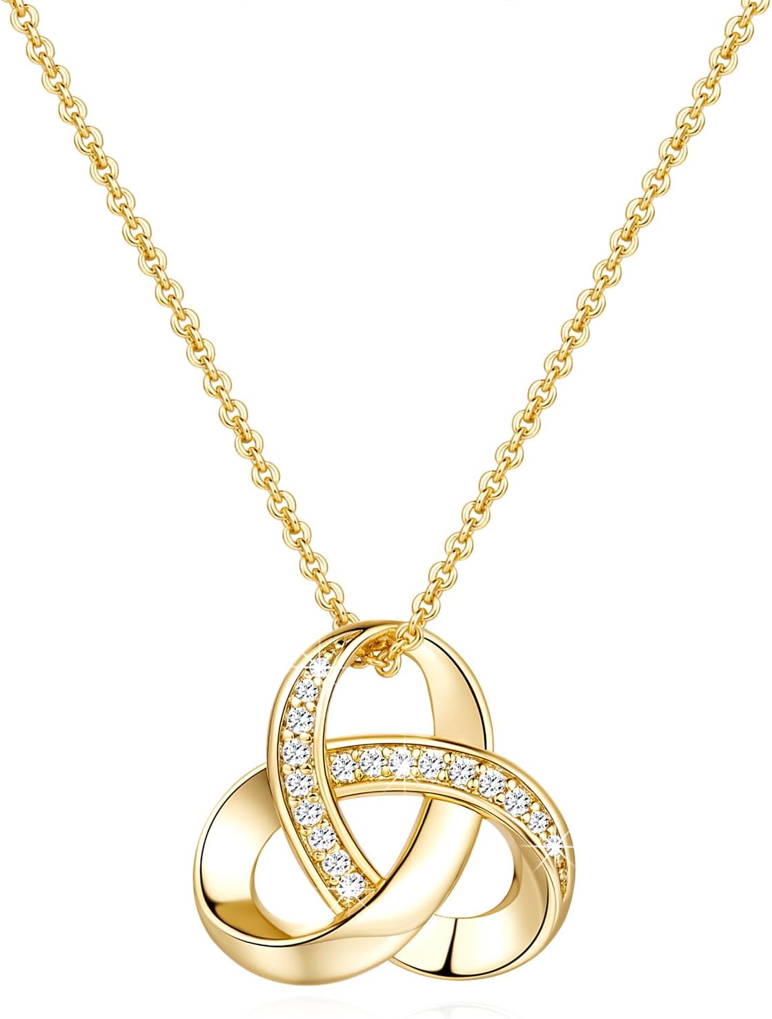 14k Gold Interlocking Infinity Knot Necklace