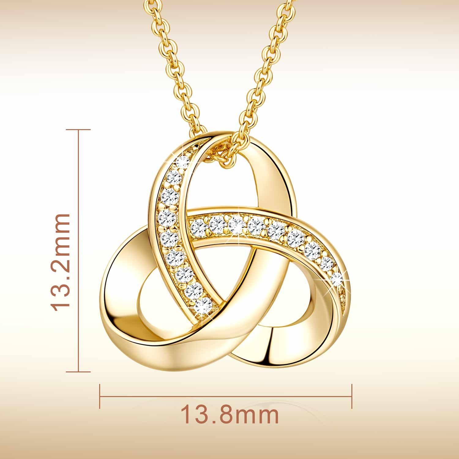 14k Gold Interlocking Infinity Knot Necklace