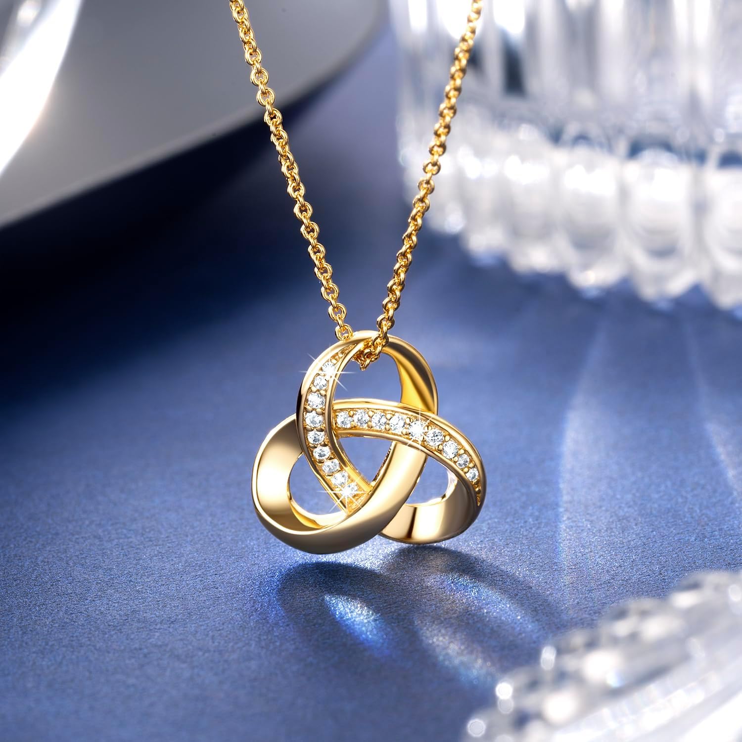 14k Gold Interlocking Infinity Knot Necklace
