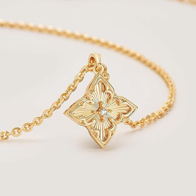 14K Gold Women's Four-Leaf Clover Necklace