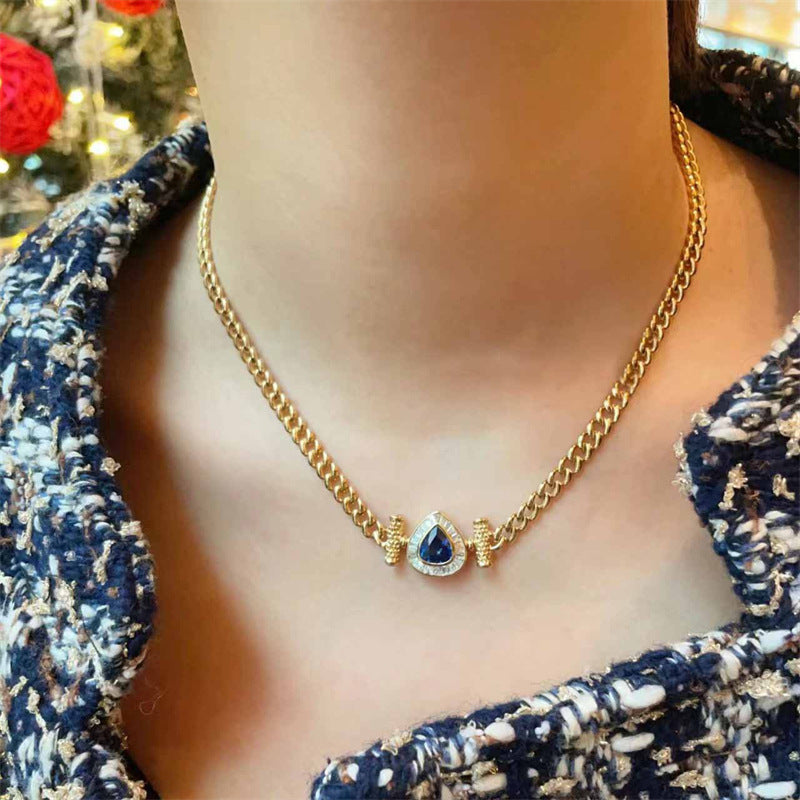 French Vintage Gemstone Collar Necklace