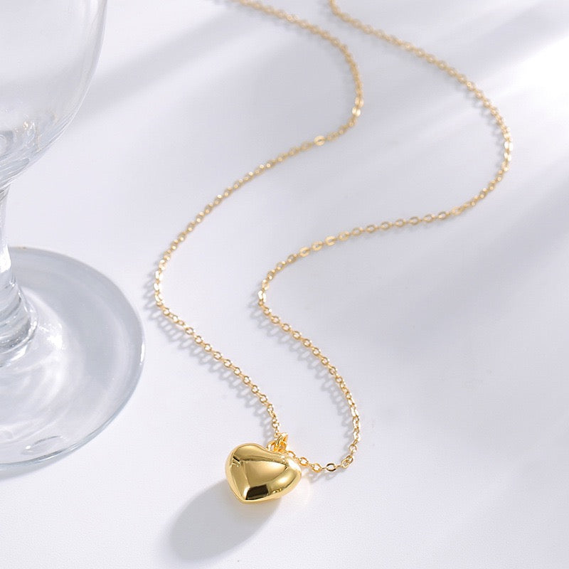 14K Gold heart shaped necklace