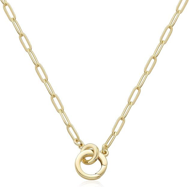 14K Gold Paperclip Necklace