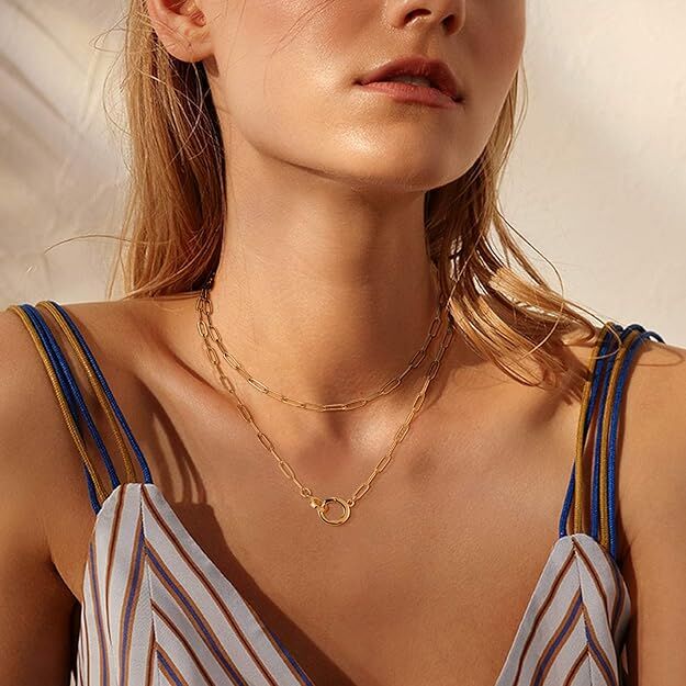 14K Gold Paperclip Necklace