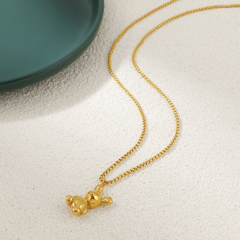 14K Gold Rabbit Pendant Necklace