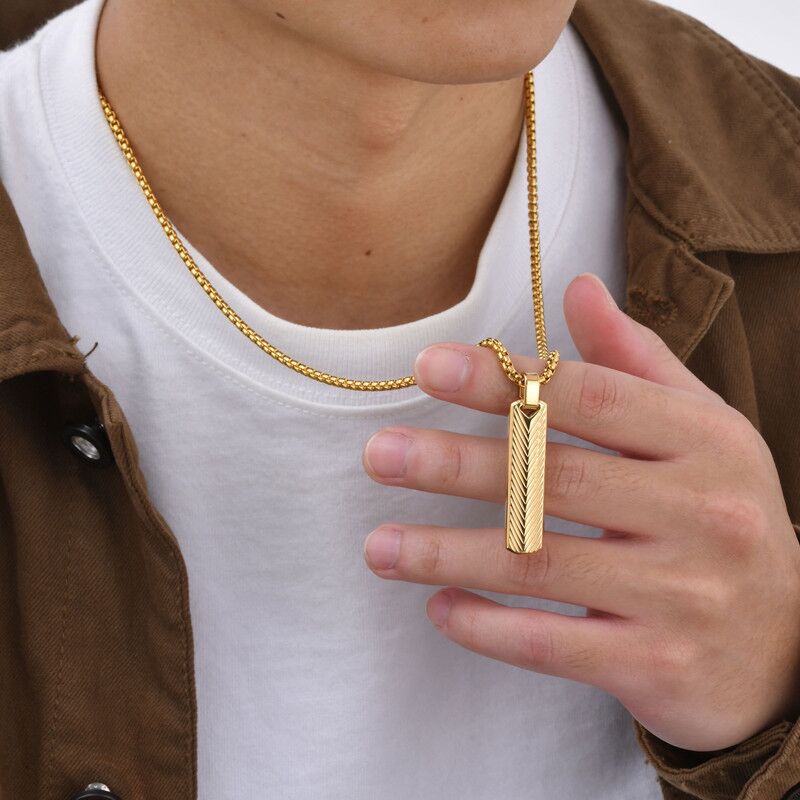 14K Gold Minimalist Men's Necklace