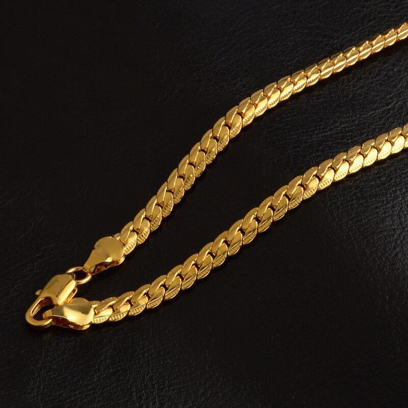 18K Gold Side Necklace - 5mm
