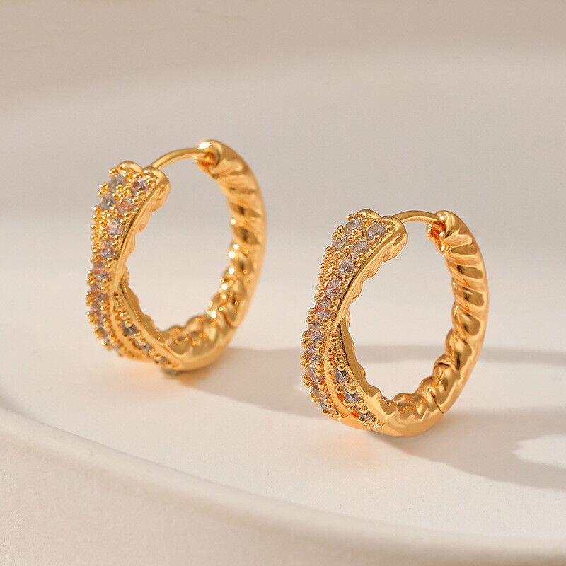 18K gold intertwined earrings