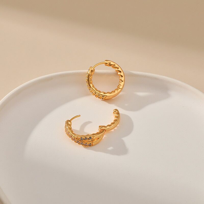 18K gold intertwined earrings