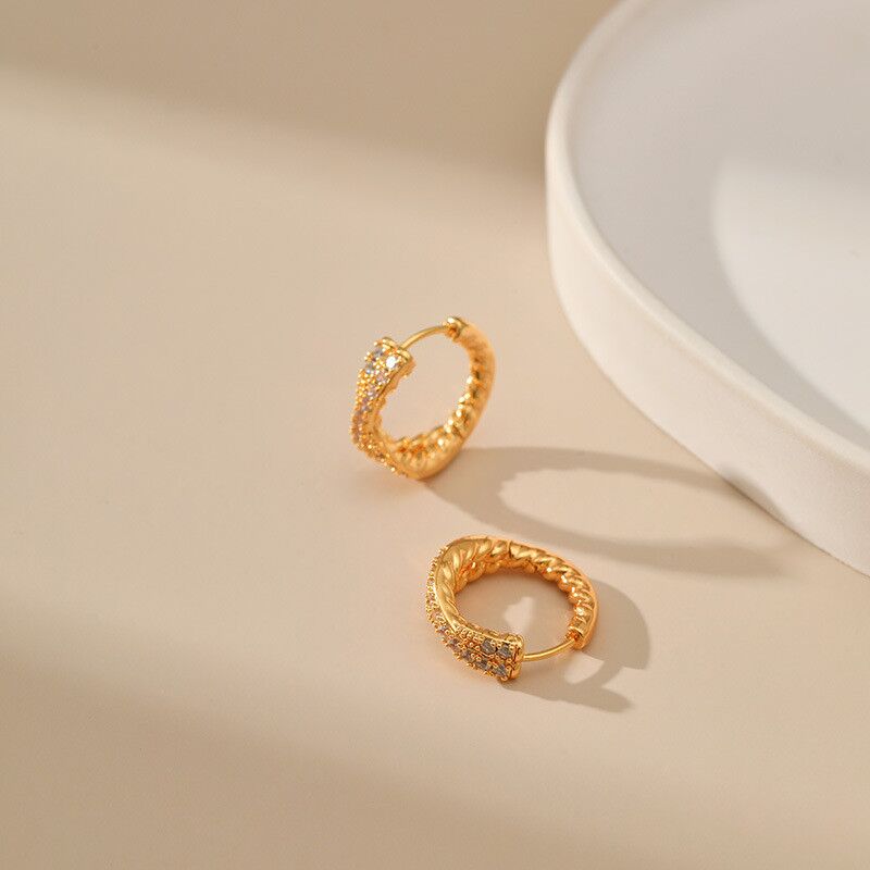 18K gold intertwined earrings