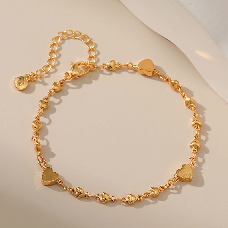 14K Gold Heart Bracelet