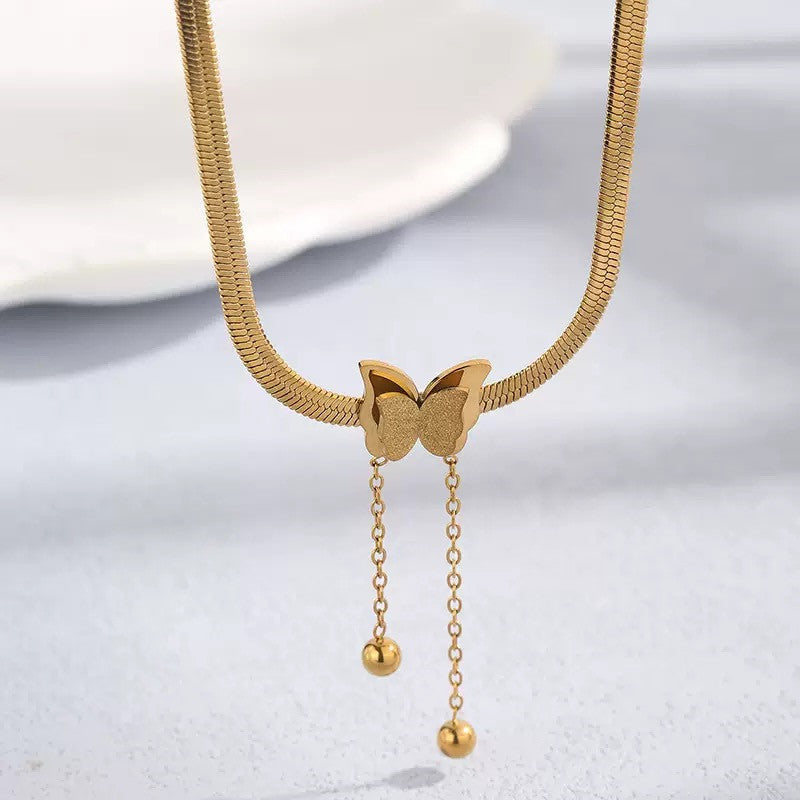 Elegant Butterfly Tassel Necklace