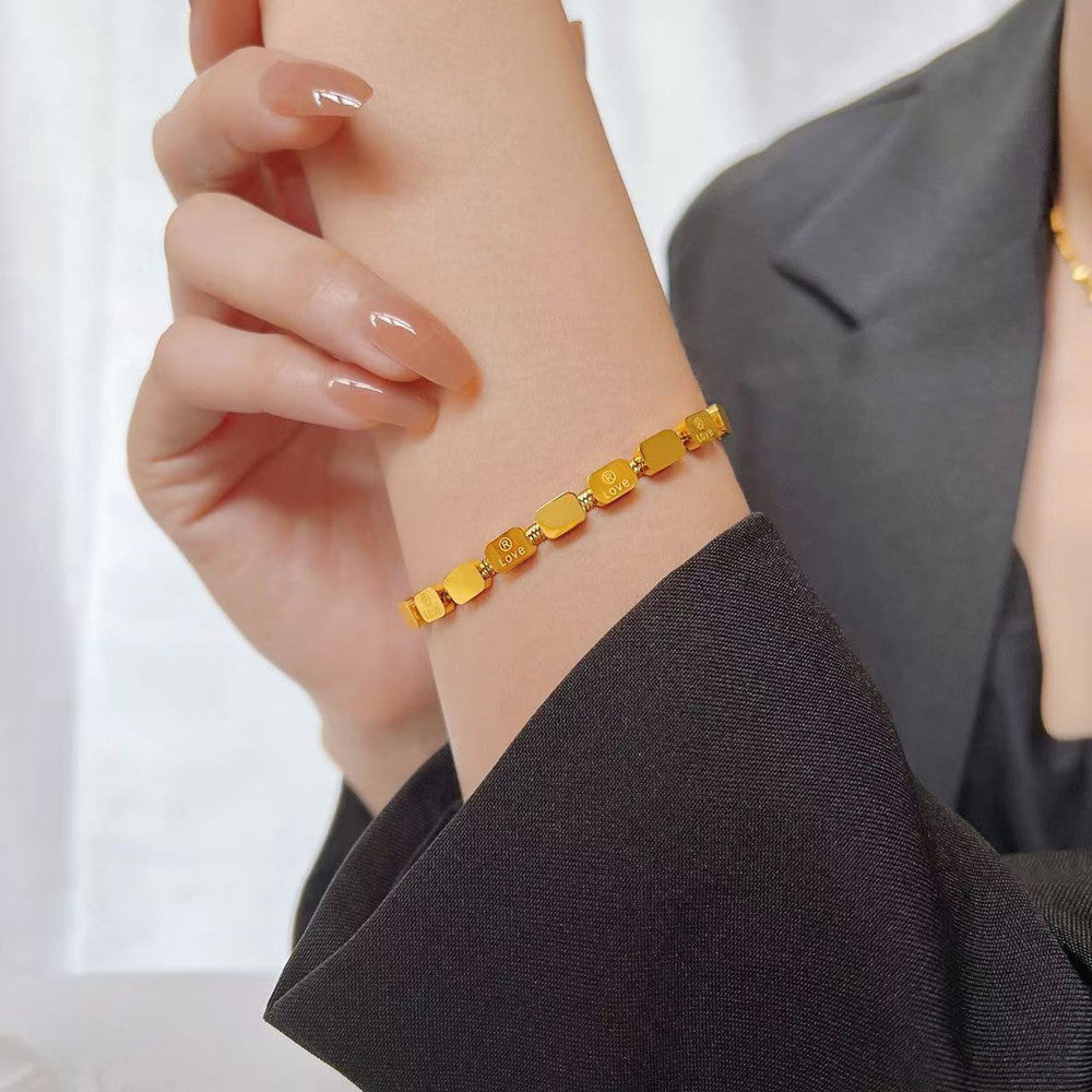 Square snake bone bracelet