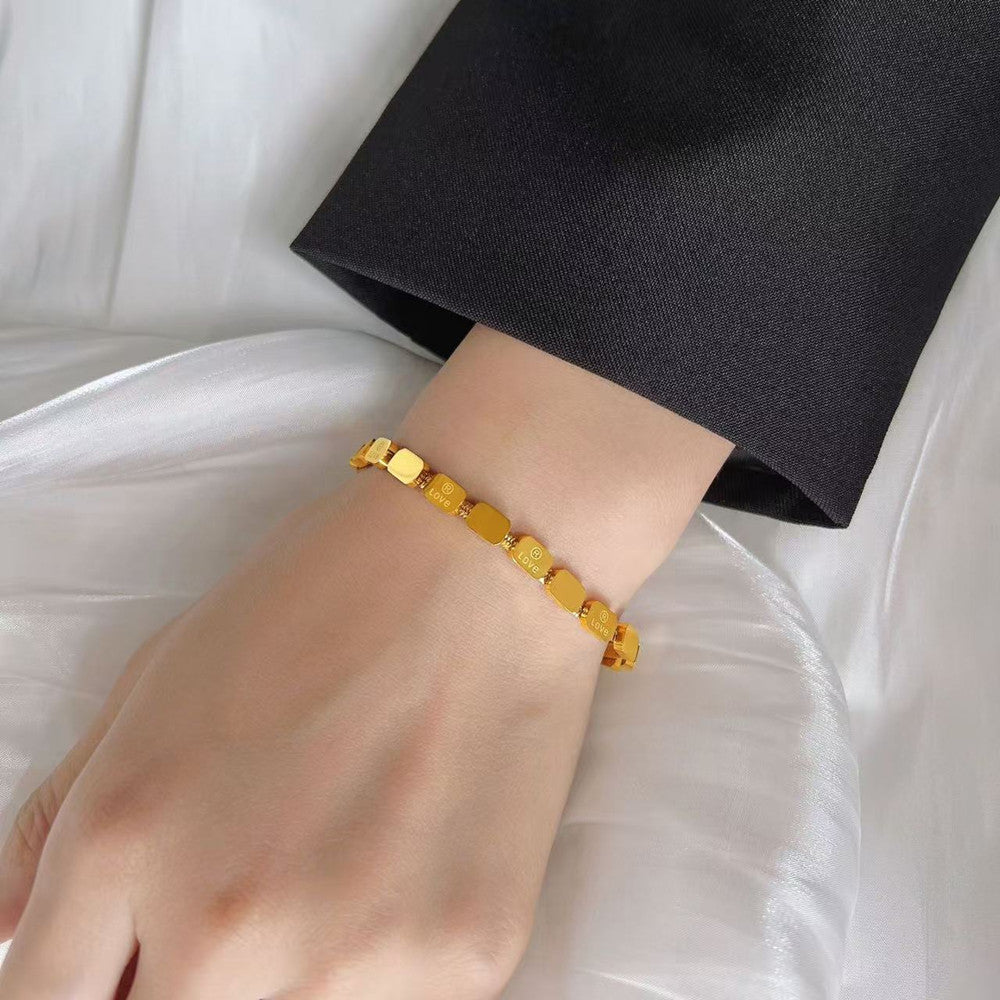 Square snake bone bracelet