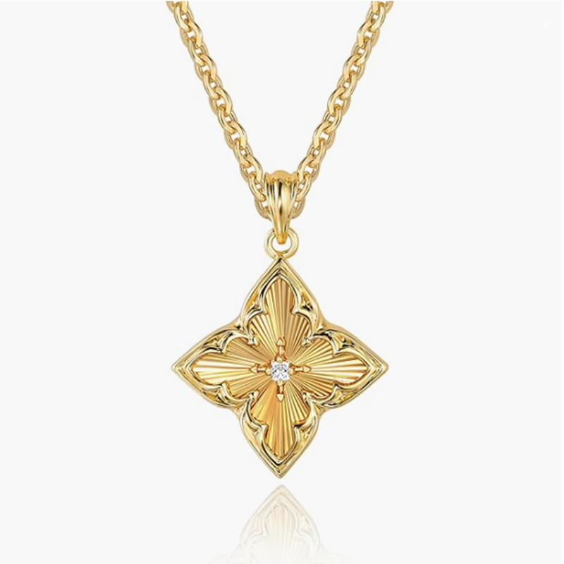 14K Gold Women's Four-Leaf Clover Necklace