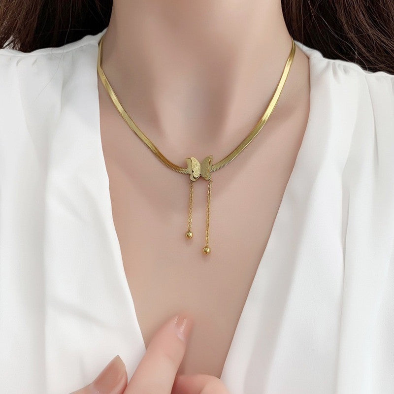 Elegant Butterfly Tassel Necklace