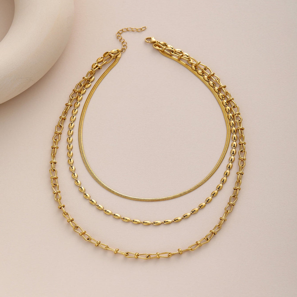 14K multi-layered necklace