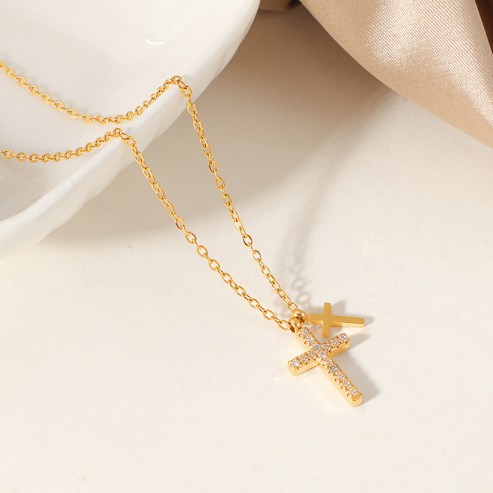 Versatile Double Cross Necklace