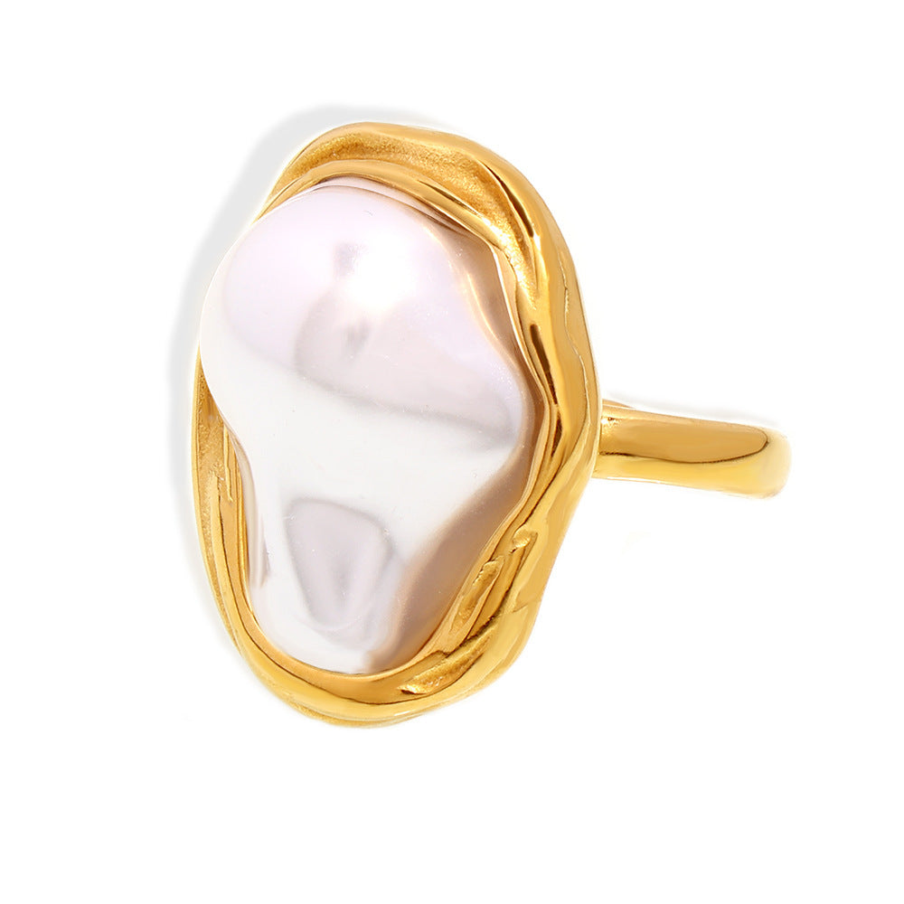 Chic Irregular Pearl Ring