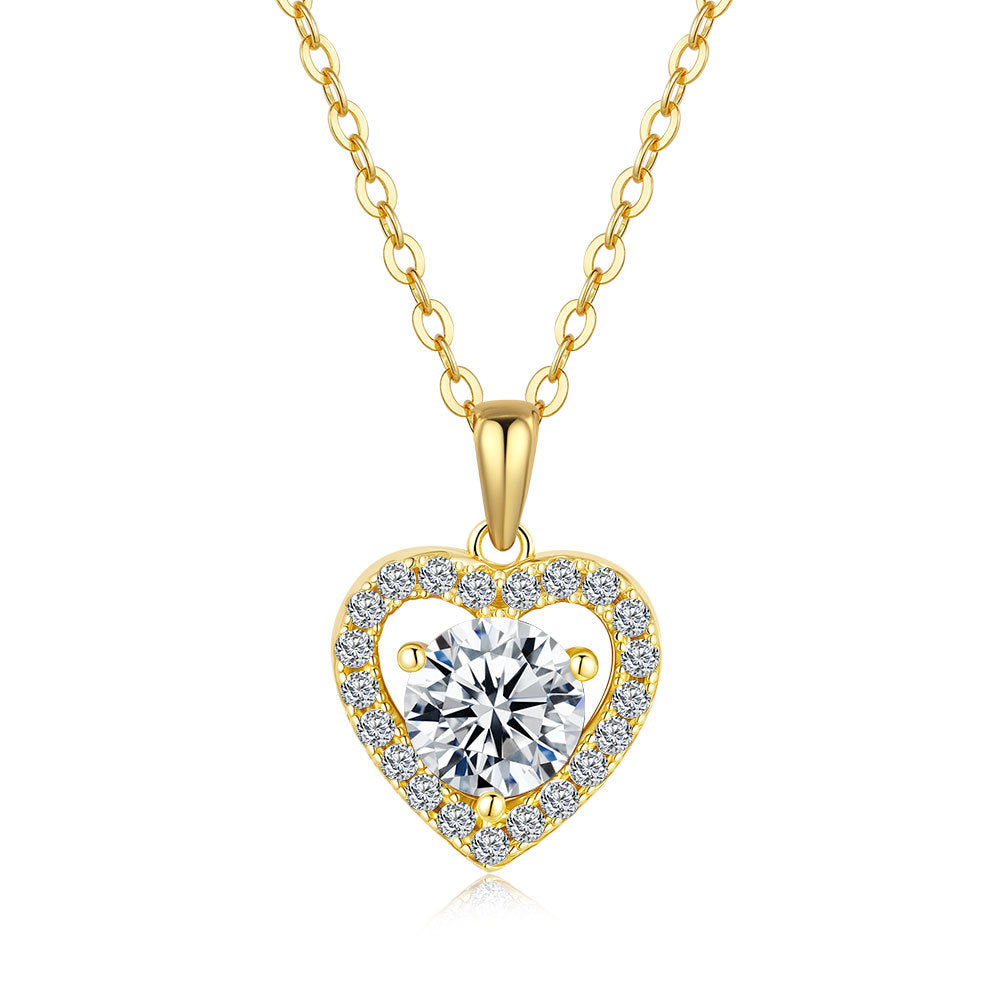 Dainty Moissanite Heart Necklace