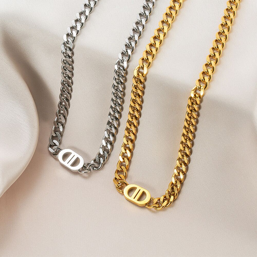 14K Double D Link Necklace