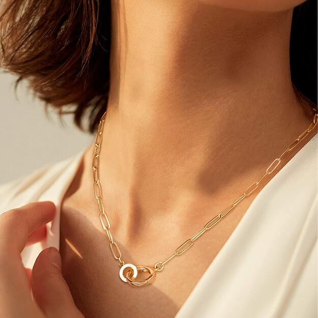 14K Gold Paperclip Necklace