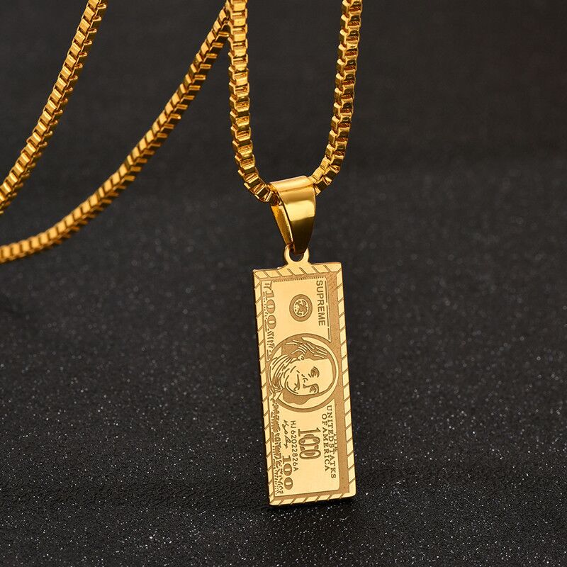14K Gold Dollar Pendant