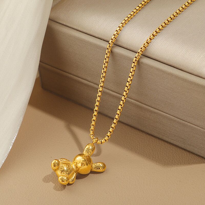 14K Gold Rabbit Pendant Necklace