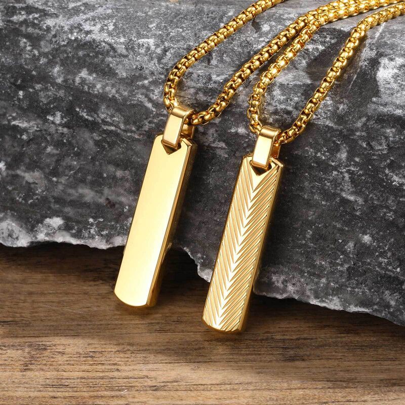 14K Gold Minimalist Men's Necklace