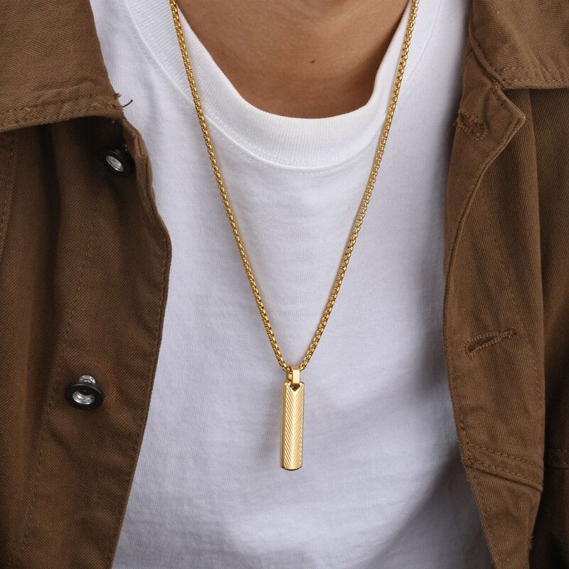 14K Gold Minimalist Men's Necklace