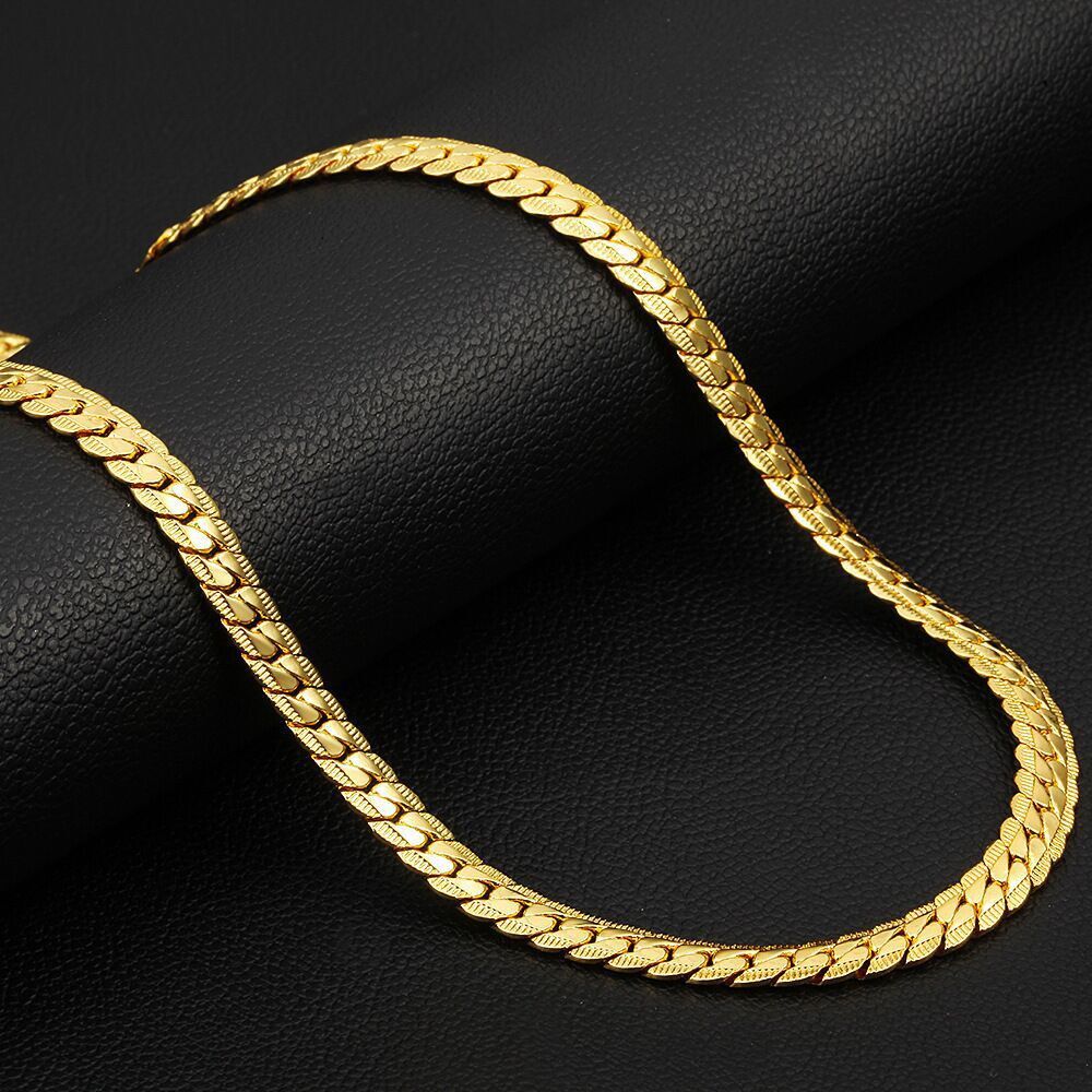 18K Gold Side Necklace - 5mm