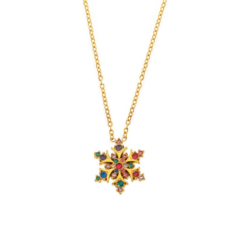 18K Gold Snowflake Necklace